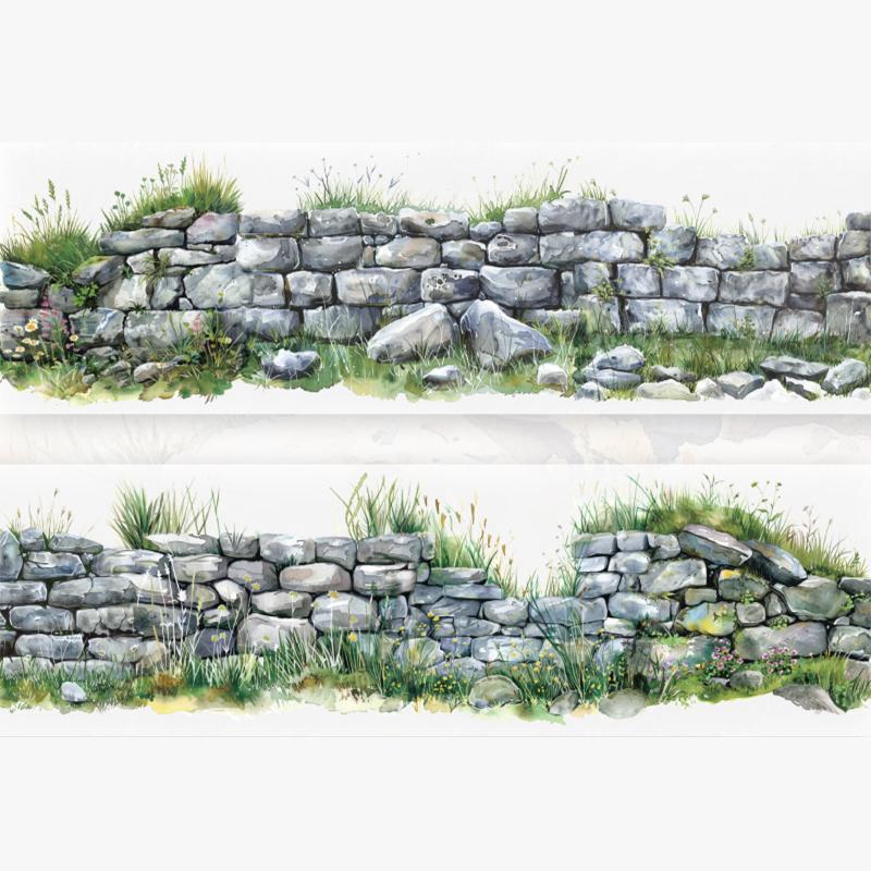 

Mr. Paper, Greenfield Flower Wall Series PET Landscaping Tape 6, DIY Handbook Decorative Stickers, Student Stationery Products