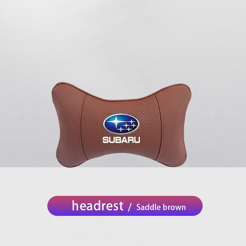 1Pcs Leather Car Interior Seat Headrest Neck Pillow For Subaru STI Impreza Legacy WRX BRZ Forester XV Outback Crosstrek Levorg Z14