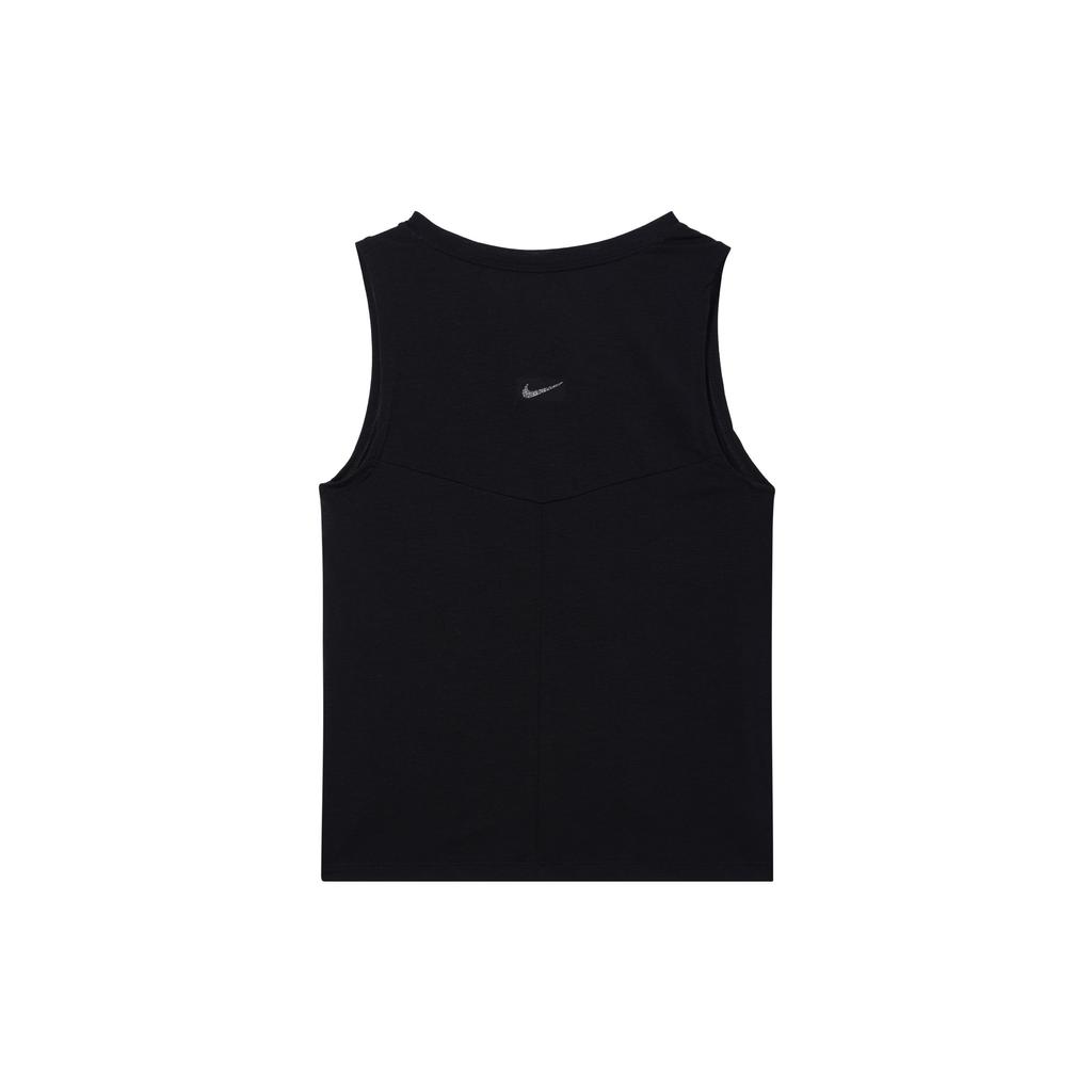 Nike Yoga Dri-FIT Solid Logo Print Sleeveless Tank Top Women Tops Black DV9168-010