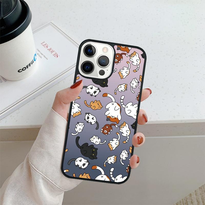 Funny Cartoon Cat Phone Case For iPhone 17 Air 16 Pro Max 15 14 Plus 12 13 Shell Cover Coque