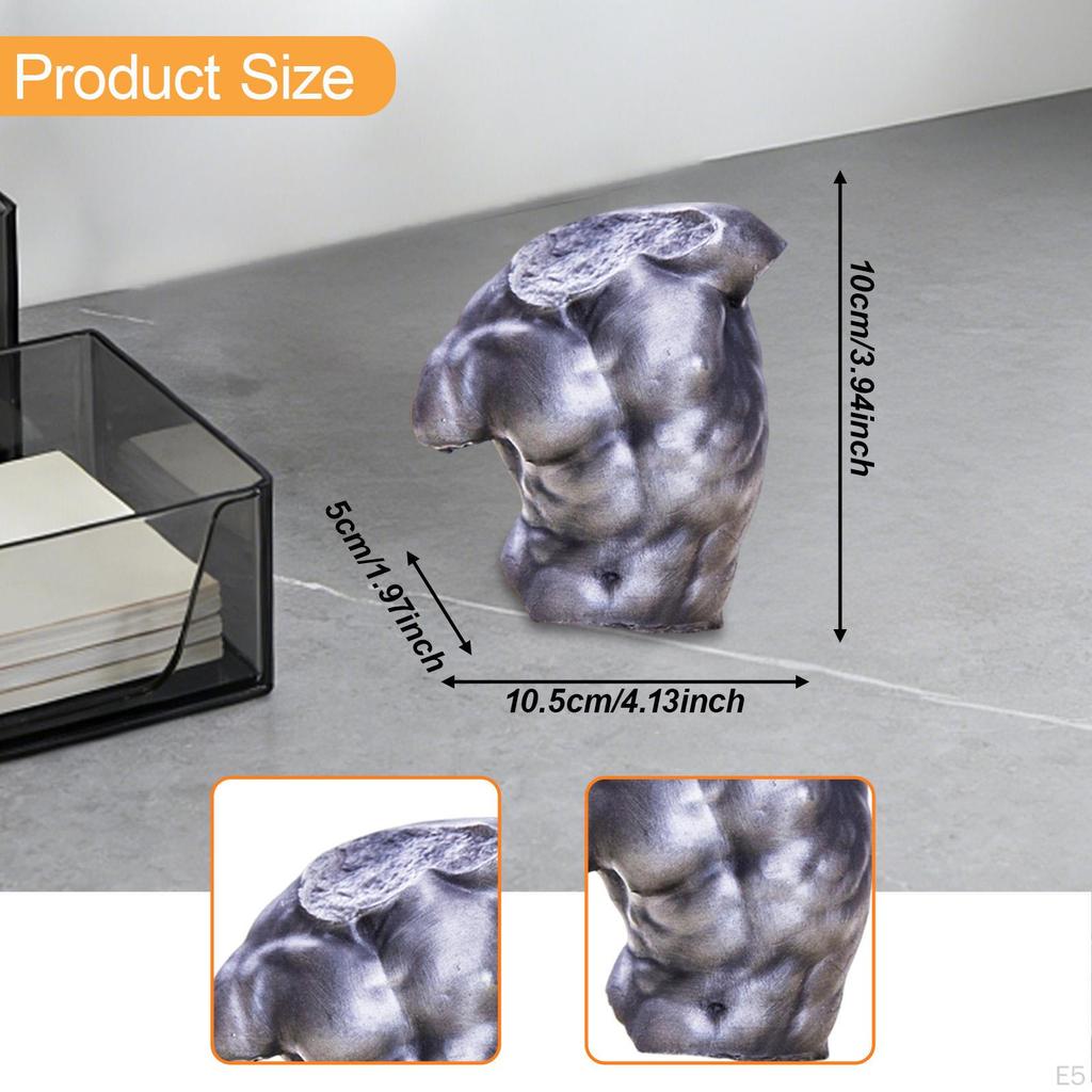 Male Torso Statue Creative Small Sculpture for Bookshelf Living Room Cabinet