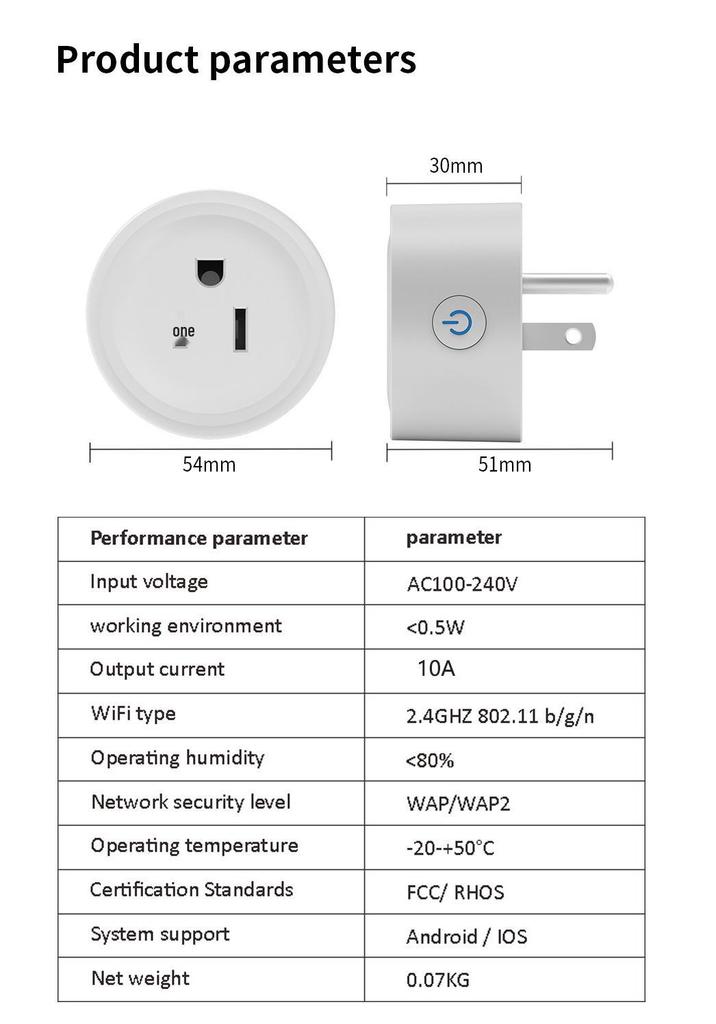 US Standard Smart WiFi Socket with Alexa Voice Control & Mobile App Timer