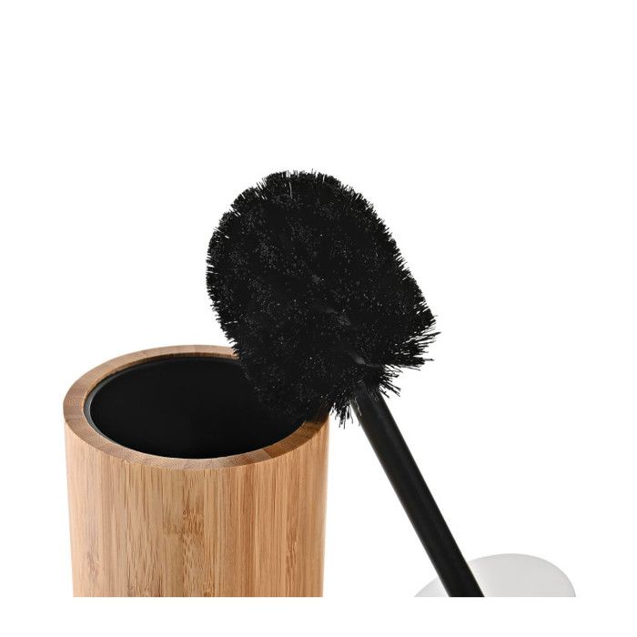 Brosse De Salle De Wc - DKD Home Decor - Noir - Bambou - Aluminium - Dimensions 10x10x36,8cm