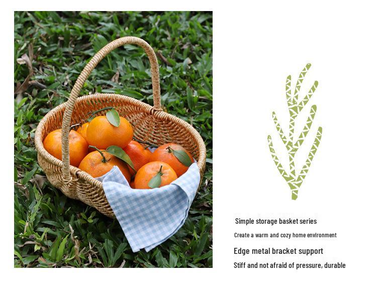 Rattan-Style Watermelon Basket for Shopping, Vegetables, Fruits, and Picnics