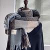 Lightweight Plaid Knitted Scarf Korean Style Winter Cashmere Shawl Fashion   Women/Men