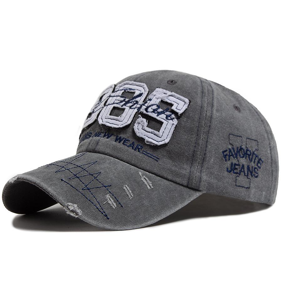 1985 Cappellino da Baseball Strappato Ricamato Lavato Usurato Toppa Regolabile Cappellino da Papà Vintage Leggero Protezione Solare Cappellino Sportivo