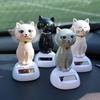 Solar Decoration Bobblehead Doll Cute Cartoon Cat Modeling Car Interior Dashboard Creative Decoration Car Doll Accessories