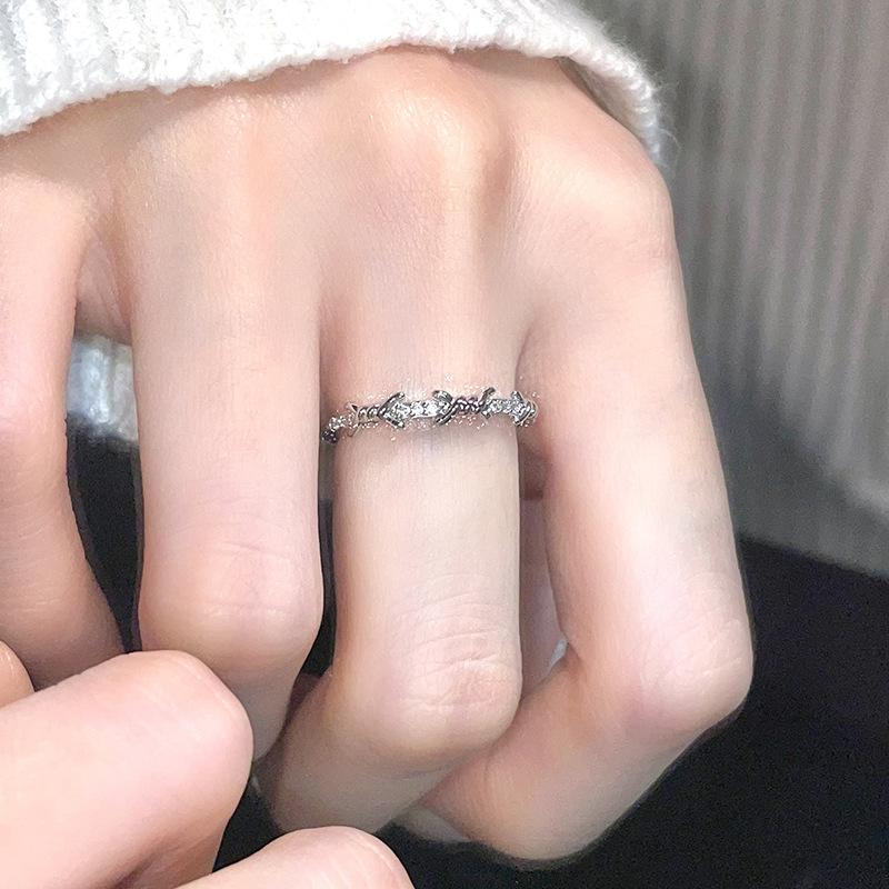 Simple Ring Women'S Niche Design Fashion Star Cross Light Luxury High Sense Personality Opening Stacked Ring