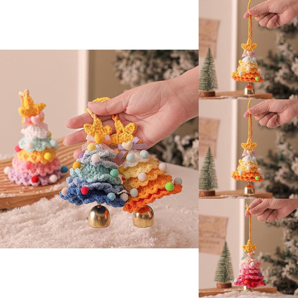Style Knitted Christmas Tree Ornaments With Plush Finish For Festive Decor