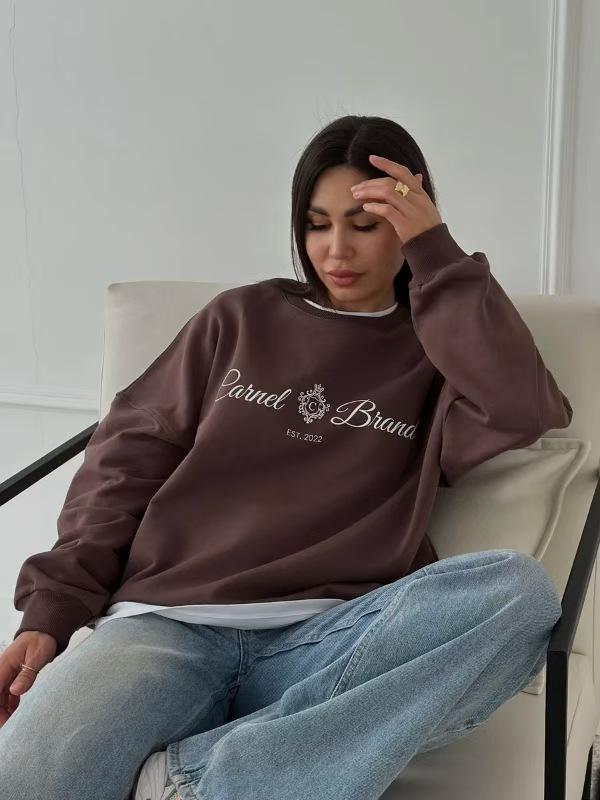 Trendy Retro Letter Print Loose-Fit Hoodie: Casual American Autumn/Winter Fashion