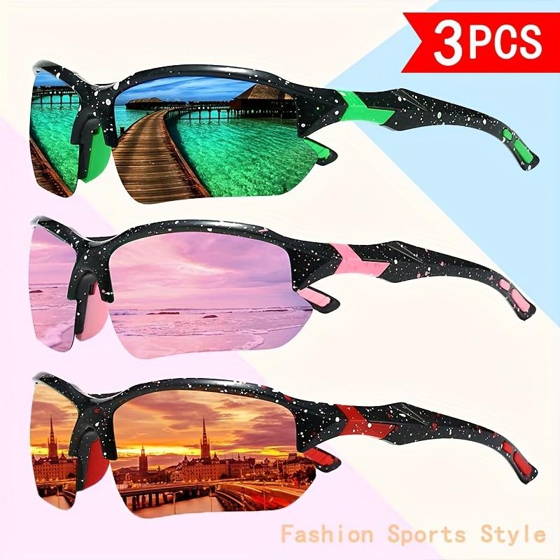 3pcs New Women s Fashionable Semi Frameless Glasses for Both Men and Women, Suitable for Daily Leisure and Outdoor Sports