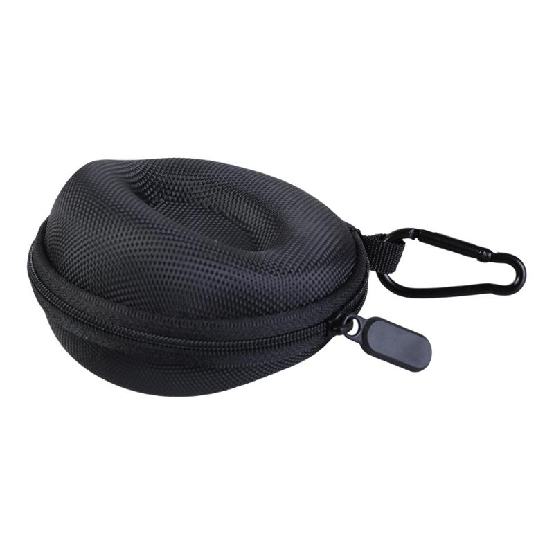 Portable EVA Watch Box with Zipper and Carabiner Black Single Watch for Case for Outdoor Activities Sports Skiing Climbi