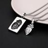 Couple Necklace Heart Shape Bead Chain Rock Style Pendant Couple Necklace