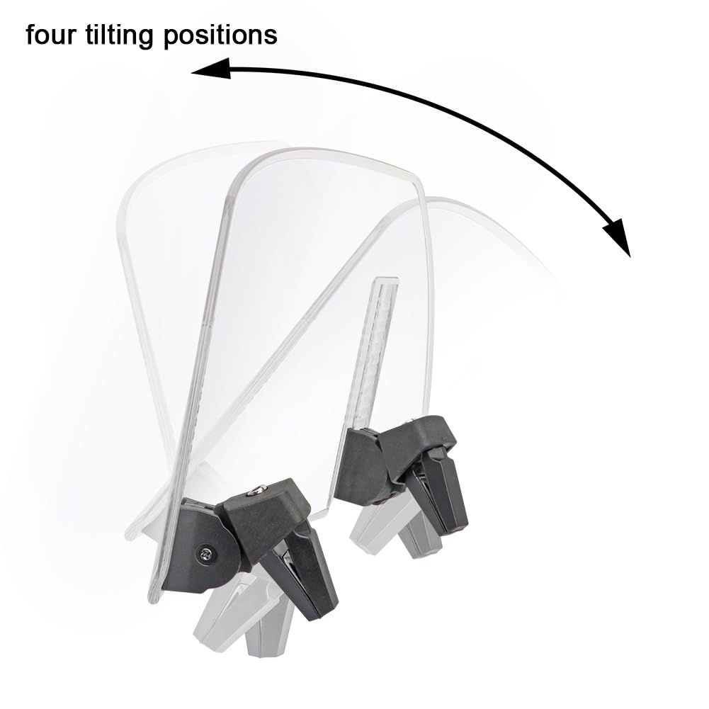 AQIMY Universal Windscreen ABS Plastic Windshield Extension Adjustable 4 Tier Windshield Transparent