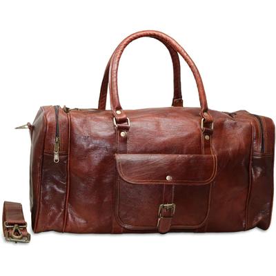 Borsa da viaggio in pelle Jaald da 20" Borsa da viaggio per il weekend Borsa da palestra per la notte