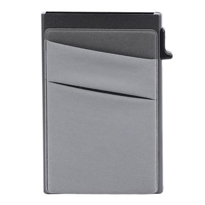 Men Slim Card Holder Wallet Secure Protection Card Holder Side Push Aluminum Alloy Slim Minimalist