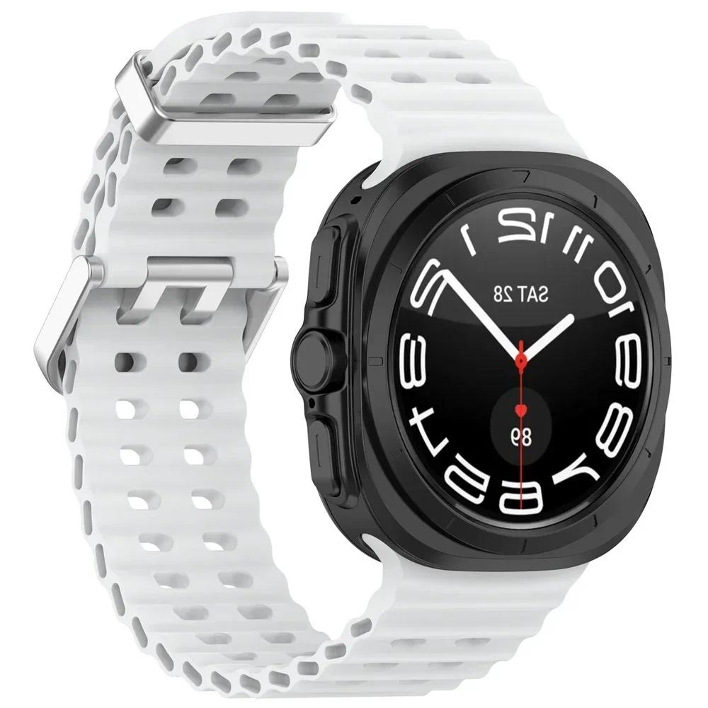 Silicone Strap For Samsung Galaxy Watch Ultra Band Watch 7 Ultra 47mm Bracelet Correa Watchband SM-L705F Watch Bands Accessories