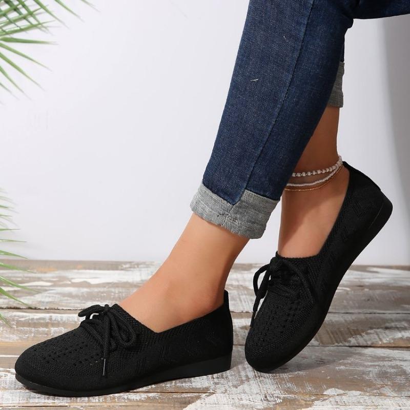 Spring new round head flat-soled single shoes women's Doudou shoes lace-up casual shoes