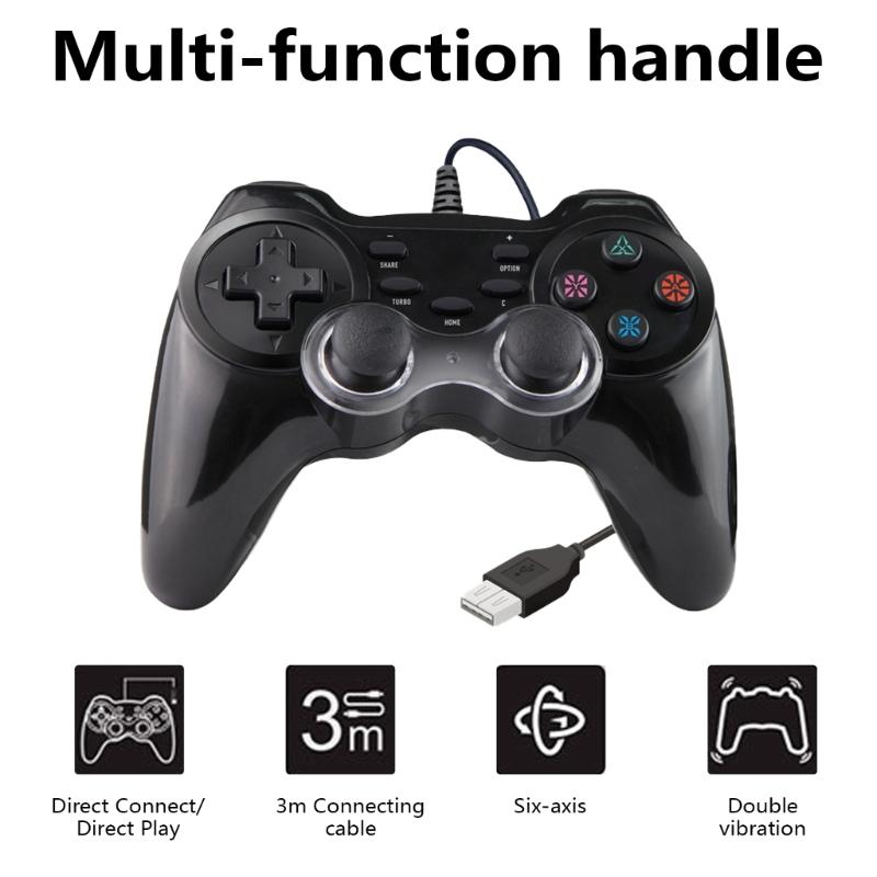 Game Controller Wide Platform Compatibility USB Corded Gamepad Accurate Motion Sensing Control Support Double Vibration