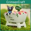Small Fresh Korean Style Black Cat Garden Moss Plant Pot Decor For Home Office Gift