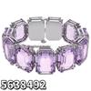 Shi Family Exquisite Purple Octagonal Rhinestone Necklace & Choker Bracelet Set