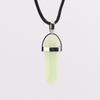 Crystal Hexagonal Column Pendant Popular Hexagonal Prism Bullet Luminous Stone Necklace N759