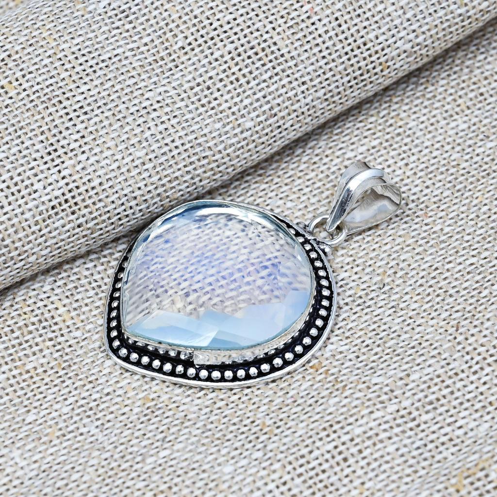 Milky Opal Gemstone Jewelry Handmade 925 Sterling Silver Beautiful Pendant For Wedding Gift
