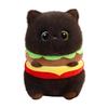 Plush Hamburger Cat Stuffed Animal Soft Toy with Detailed Layered Design and Round Shape Suitable for Kids and Collectors
