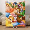 Chip 'n' Dale Cartoon Flannel Blanket - Ultra-Soft, Cozy, and Comfortable for Sofa, Bedroom, Camping, and Travel - Four-Season Versatility,