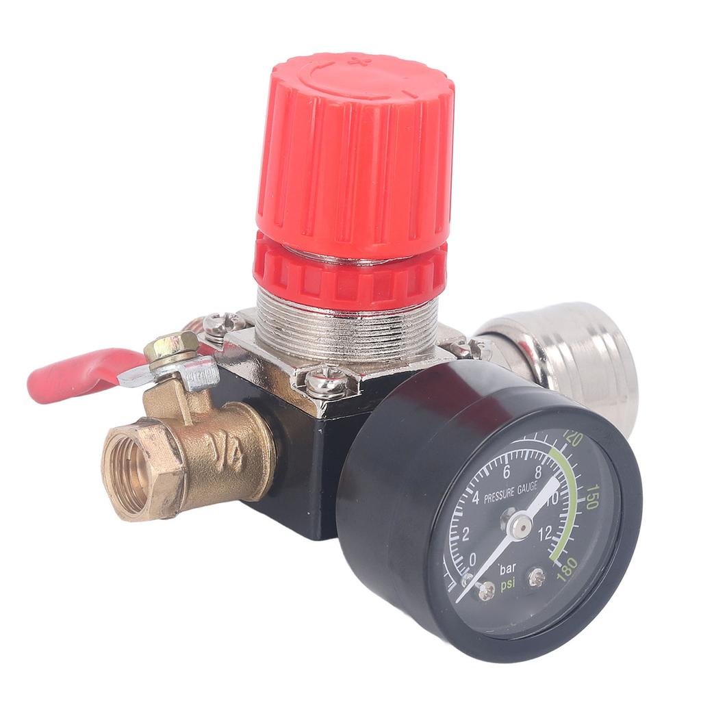 Zestaw regulatora sprężarki powietrza z manometrem, zaworem 4-drożnym 0-180 PSI, styl europejski, do narzędzi pneumatycznych