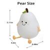 Creative Cute LED Pear Night Light USB Rechargeable Dimming Touch Silicone Table Lamp Bedroom Decoration Couple Gift Boby Light