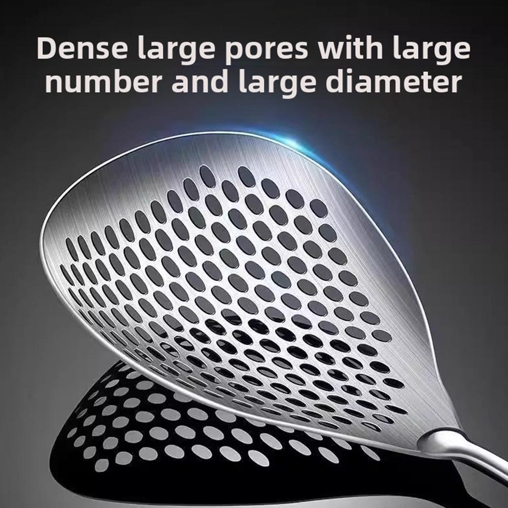 Stainless Steel Kitchenware Cooking Strainer with Wood Handle Pepper Seasoning Colander Sieve Utensils Filter Scoop Spoons