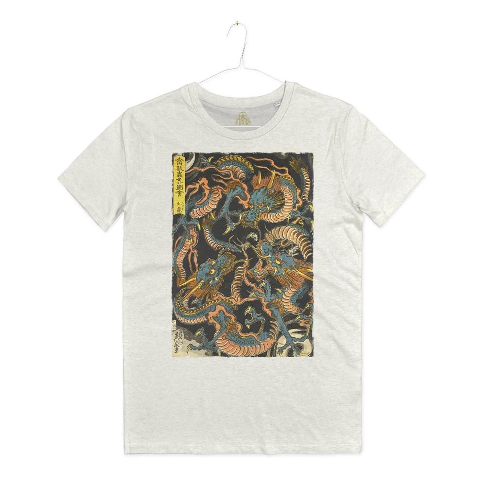 

Japanese Dragons Print T-Shirt Martial Arts Japanese Dragons Tattoo T-shirt M