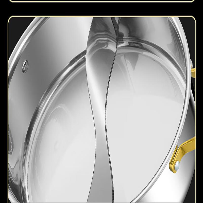 ZISIZ Commercial 316 Stainless Steel Divided Hotpot