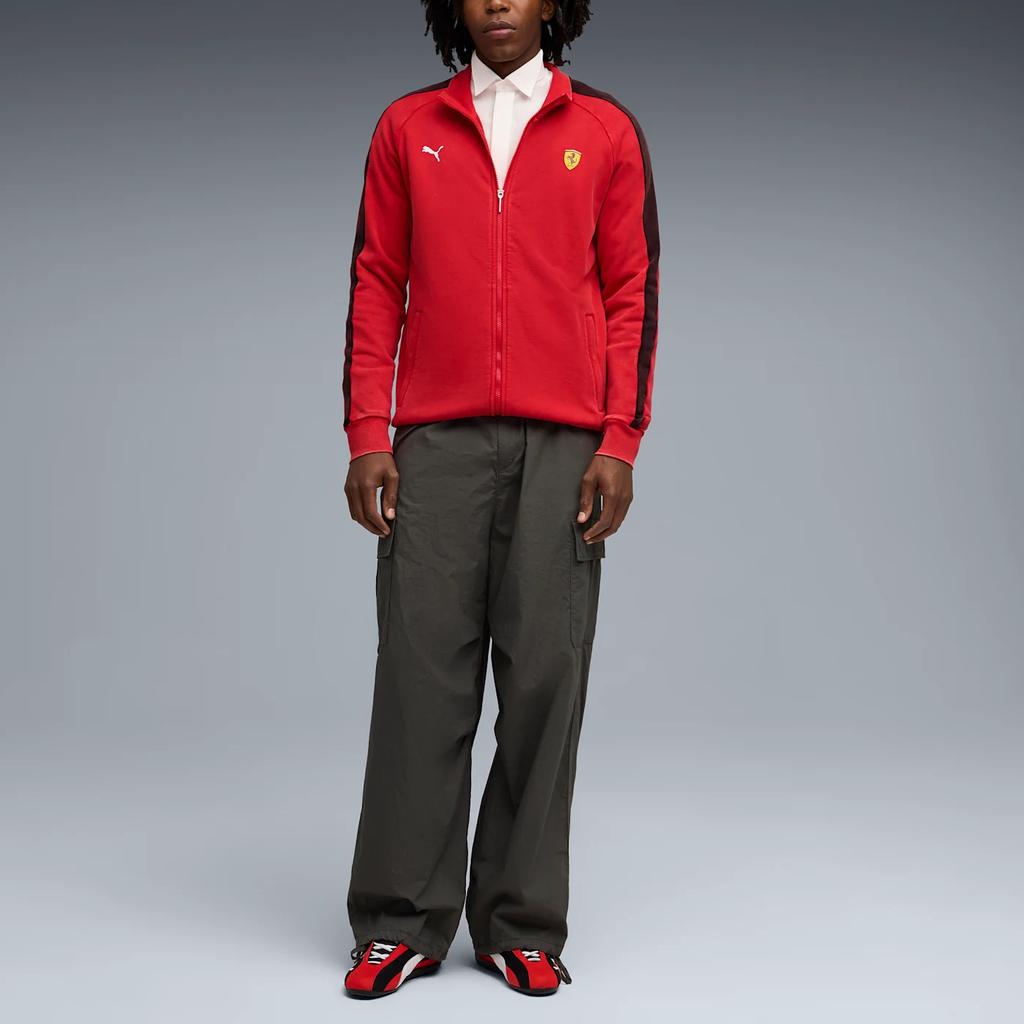 Puma X Scuderia Ferrari Collaboration T7 Vintage White Collar Zip Jacket Men Jackets 632754-02