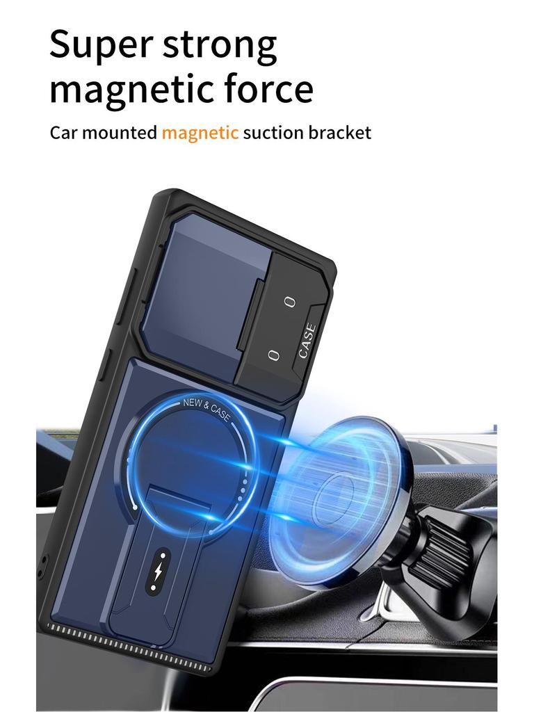 Samsung S26 Ultra Telefon tok: Mecha Mágneses Állványos, Leesés elleni, Ujjlenyomatmentes Védőtok