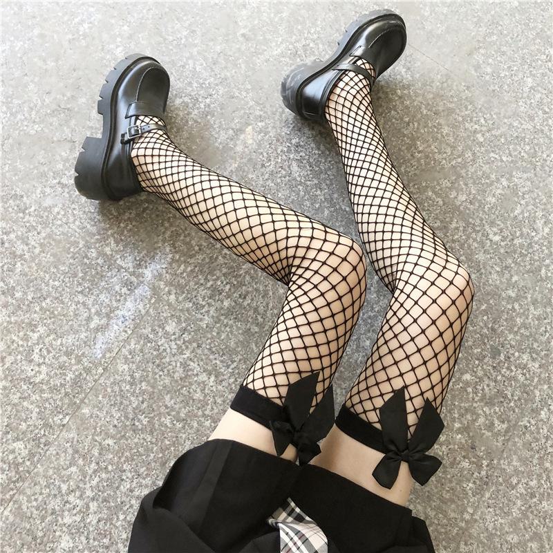 Susheng Sexy Summer Lace Fishnet Over-the-Knee Black Stockings A8