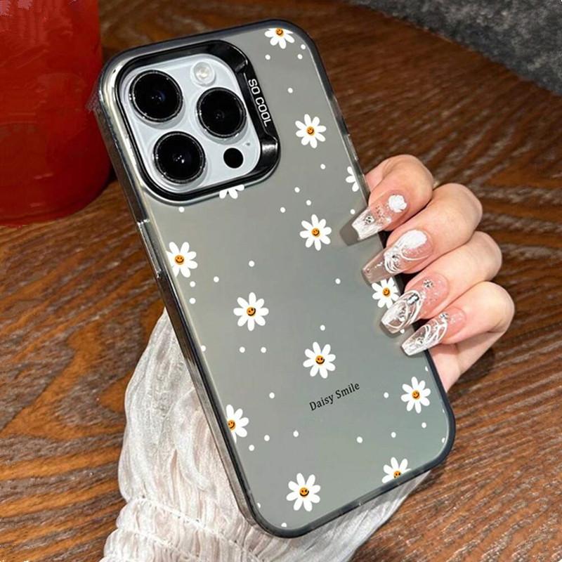 For  11 Lite 5G NE 14 13T 13 12T 12 12X Cases Daisy Smile Pattern Simple Laser Phone Covers For Poco M6 X5 X6 F5 Pro Cover