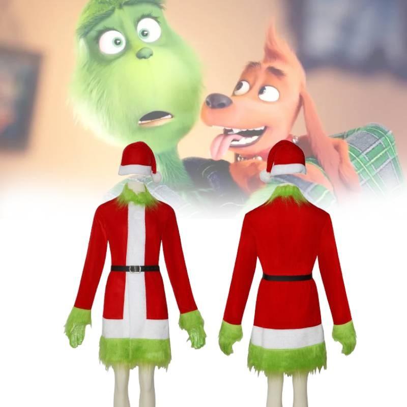 Festive Grinch Cosplay Costume For Christmas Parties Fun Velvet Fabric Unisex Sizes Xs To Xxxl