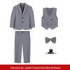 Boys' Solid Color Tuxedo Suit - Spring/Autumn British Style Blazer and Piano Performance Set