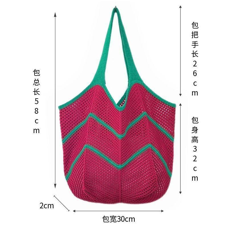 Casual large-capacity knitted bag women's new popular versatile shoulder bag fashion tote woven bag