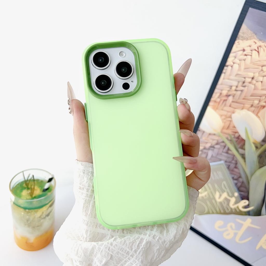 High Candy Matte TPU+PC+PET Phone Case for iPhone 16/15/14/13/12/11 Pro Max Plus Simple Style Youth Shockproof Protection Cover
