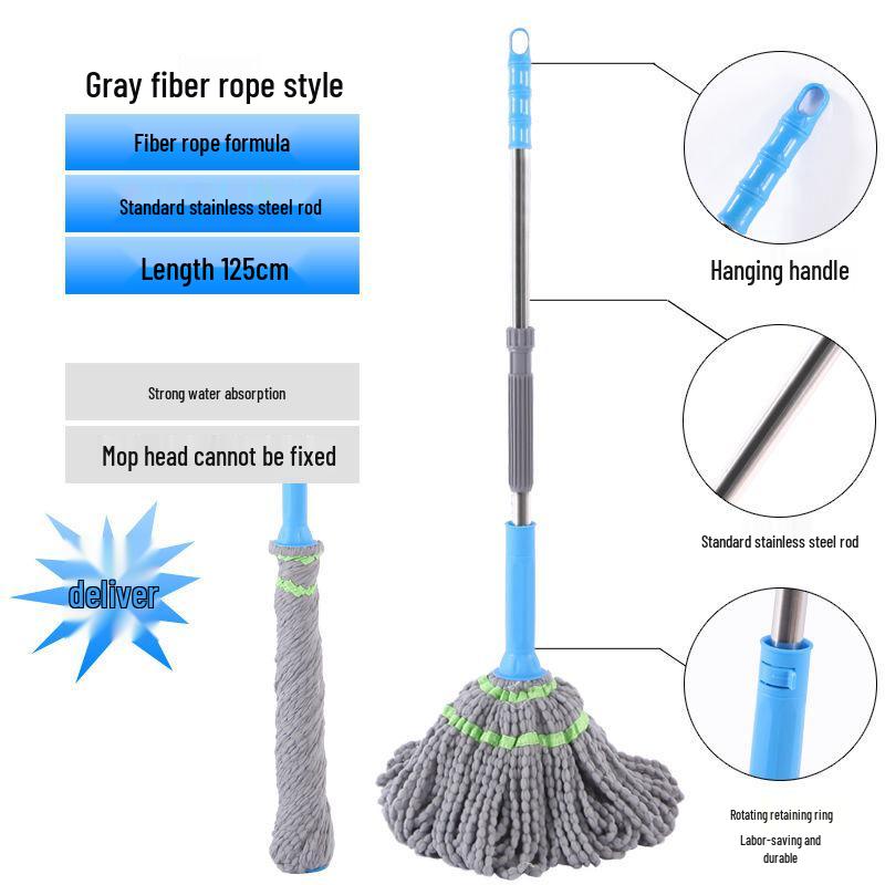 Mop rotativ autostorcător fără mâini - Absorbant de apă, Curățare dintr-o singură mișcare