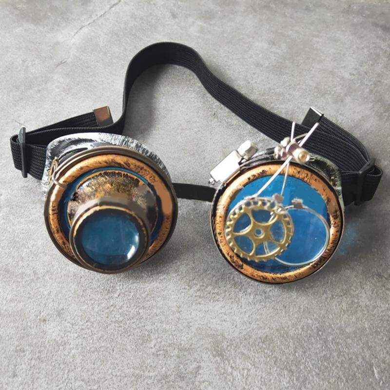 Goth Steampunk Goggles Welding Vintage Cosplay Glasses Halloween Eyewears Accessory for Women Men Cosplay Party