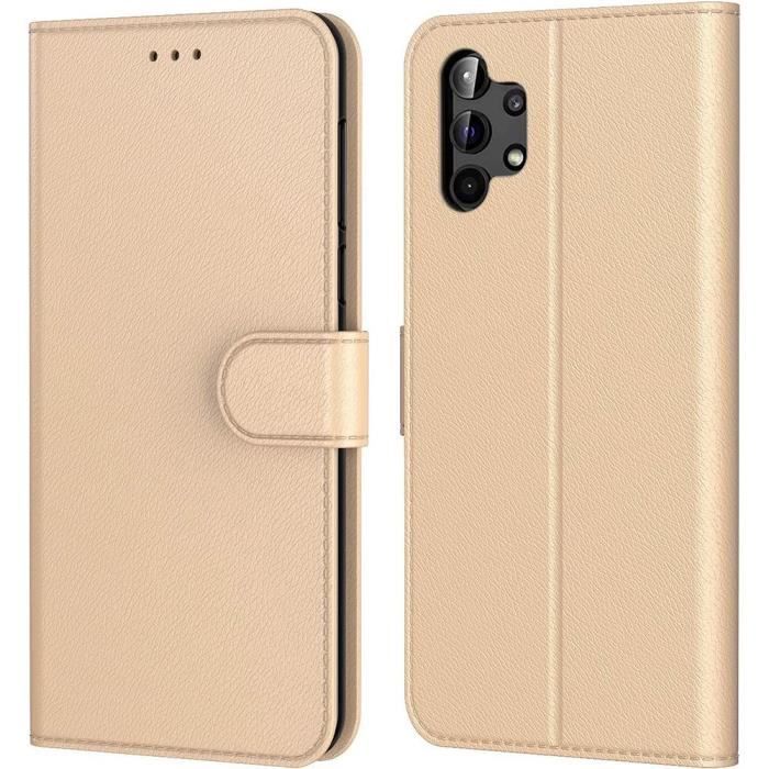 Coque - Samsung - A13 5G - Doré - Effet Cuir - Protection 360°