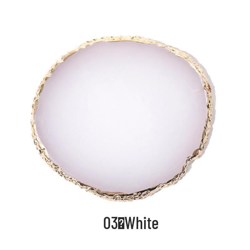 Crystal Agate Marble Nail Art Palette with Gold Edge