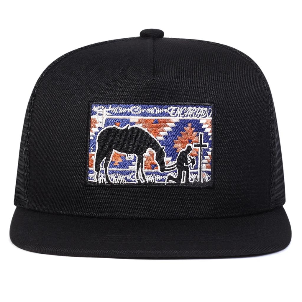 Net Hip-Hop Stitching Embroidered Cross Horse Neutral Gender Women Men For Hats Spring Summer Outdoor Adjustable Casual Baseball Caps Sunscreen