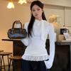 Autumn/Winter Pure Desire Spicy Lace Long Sleeve Women's Slimming Top