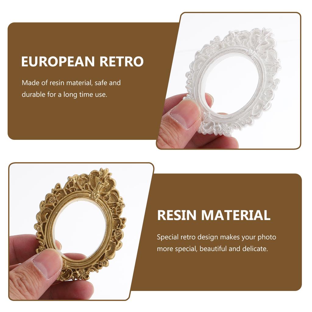 10 Stück DIY Fotorahmen Vintage Deko-Accessoires Retro Kleine Handgefertigte Rahmen Dekorative Bilder Schmuckaufsteller Barock