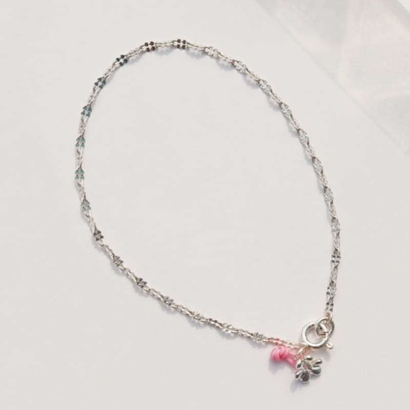 BONBEAU Simple oval cutting silver chain Bracelet 925 silver oval cutting chain sterling silver bracelet